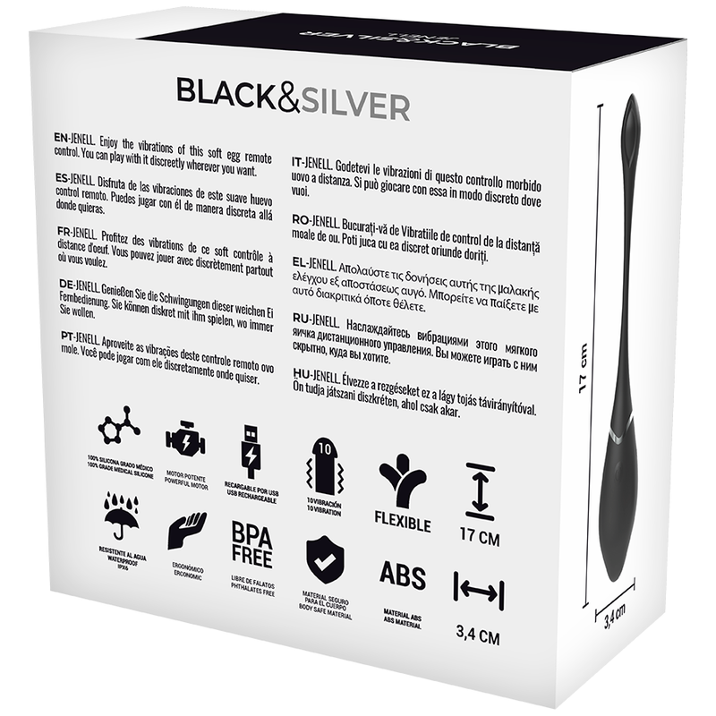 BLACK&SILVER - UF VIBRANT RECHARGEABLE JENELL BLACK&SILVER