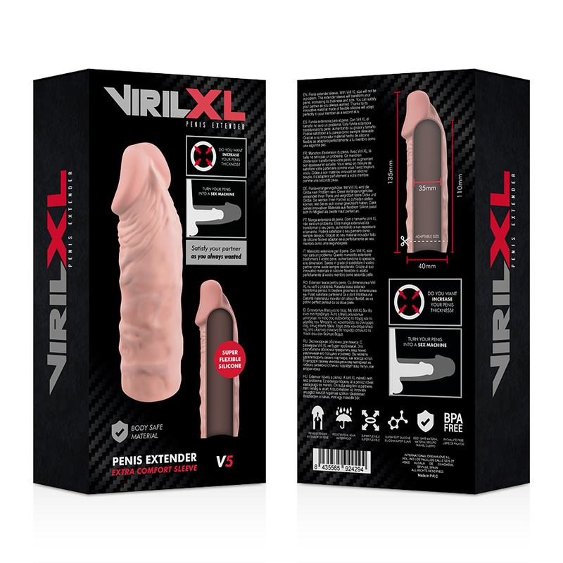 VIRILXL - EXTENSION NATURELLE DU PÉNIS EN SILICONE LIQUIDE V5 - Sensualia