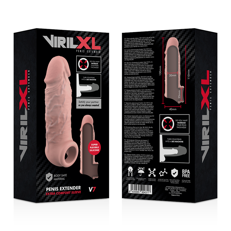 VIRILXL - EXTENSION NATURELLE DU PÉNIS EN SILICONE LIQUIDE V7 - Sensualia