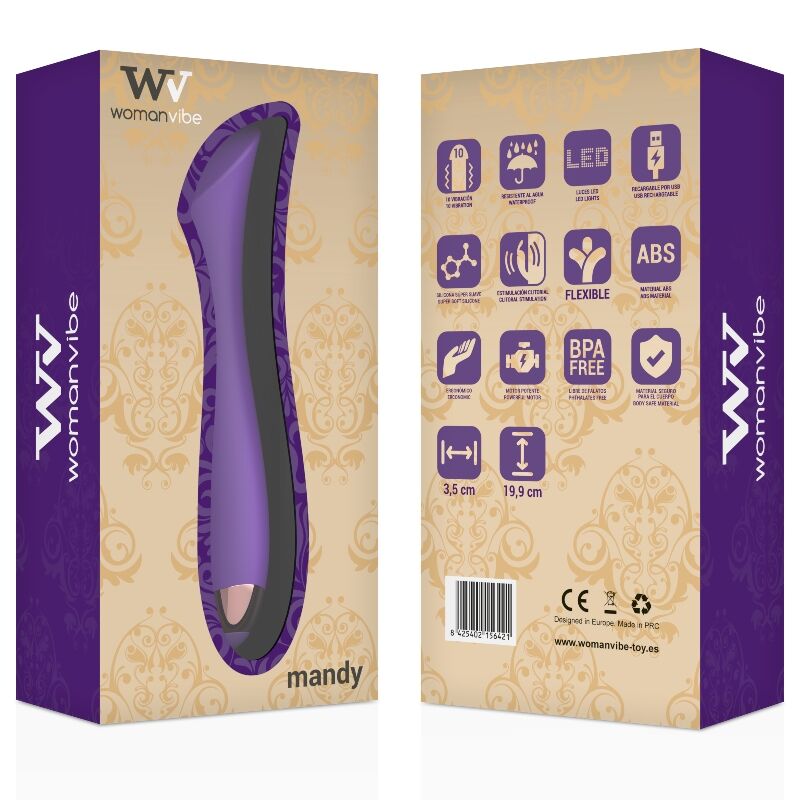 WOMANVIBE - VIBRATEUR RECHARGEABLE EN SILICONE MANDY POINT "K" - Sensualia