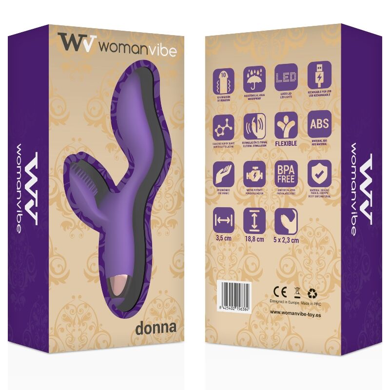 WOMANVIBE - VIBRATEUR EN SILICONE RECHARGEABLE DONNA - Sensualia