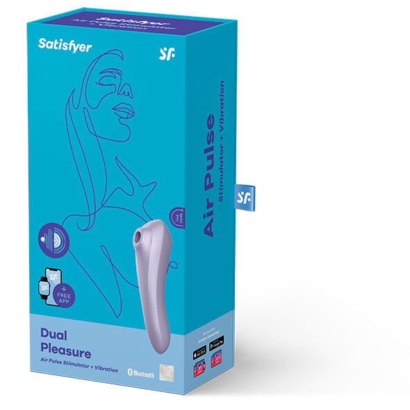 SATISFYER - VIBRATEUR DUAL PLEASURE AIR PULSE MAUVE - Sensualia