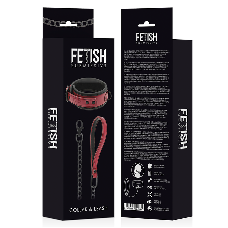 FETISH SUBMISSIVE DARK ROOM - COLLIER CHAÎNE DOUBLURE EN NÉOPRÈNE - Sensualia