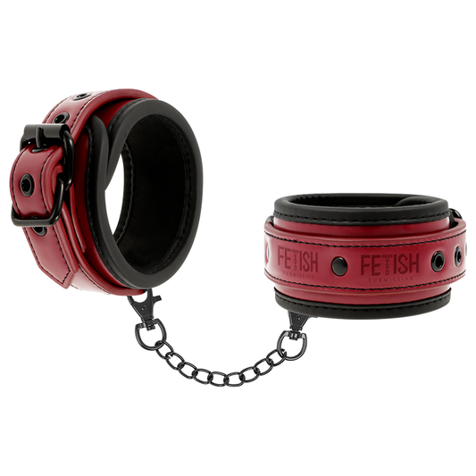 FETISH SUBMISSIVE DARK ROOM - MENOTTES EN CUIR VÉGAN AVEC DOUBLURE EN NÉOPRÈNE - Sensualia
