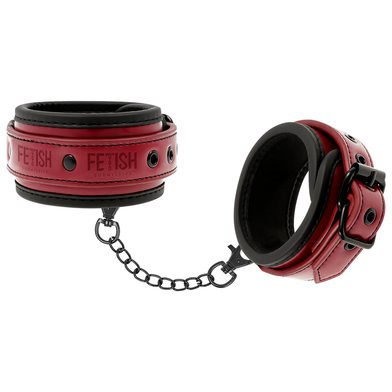 FETISH SUBMISSIVE DARK ROOM - MENOTTES DE CHEVILLE EN CUIR VÉGAN AVEC DOUBLURE EN NÉOPRÈNE - Sensualia