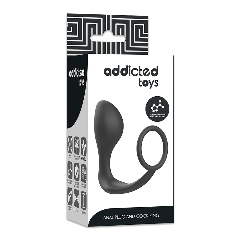 ADDICTED TOYS - PLUG ANAL AVEC ANNEAU EN SILICONE NOIR - Sensualia