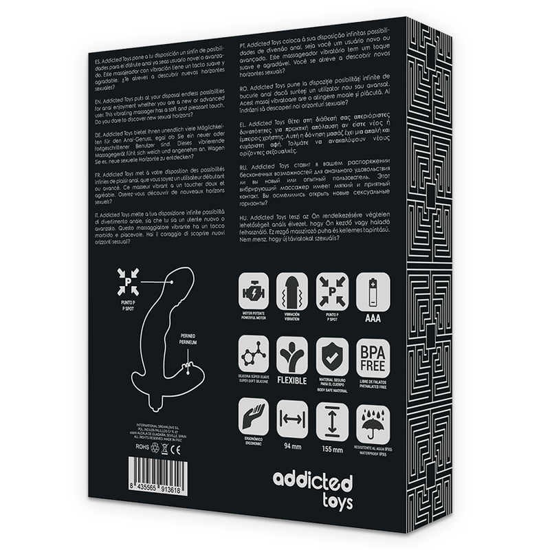 ADDICTED TOYS - STIMULATEUR ANAL PROSTATE RÉALISTE SILICONE P-SPOT VIBE - Sensualia