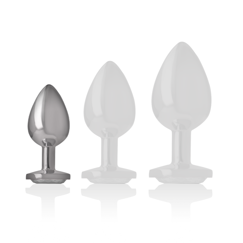 INTENSE - PLUG ANAL EN MÉTAL ALUMINIUM COEUR BLANC TAILLE S - Sensualia