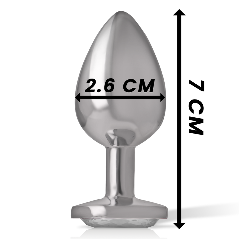 INTENSE - PLUG ANAL EN MÉTAL ALUMINIUM COEUR BLANC TAILLE S - Sensualia