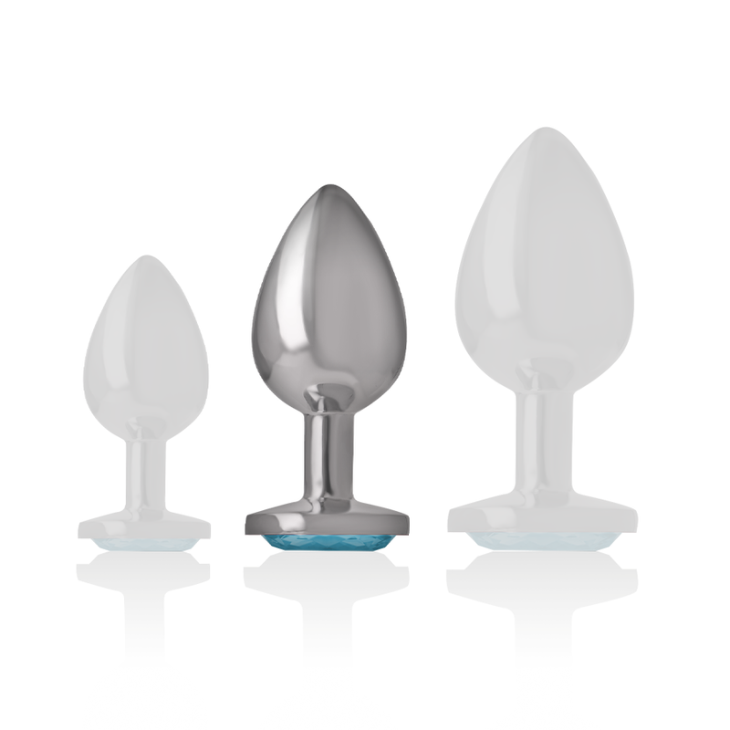 INTENSE - PLUG ANAL MÉTAL ALUMINIUM COEUR BLEU TAILLE M - Sensualia