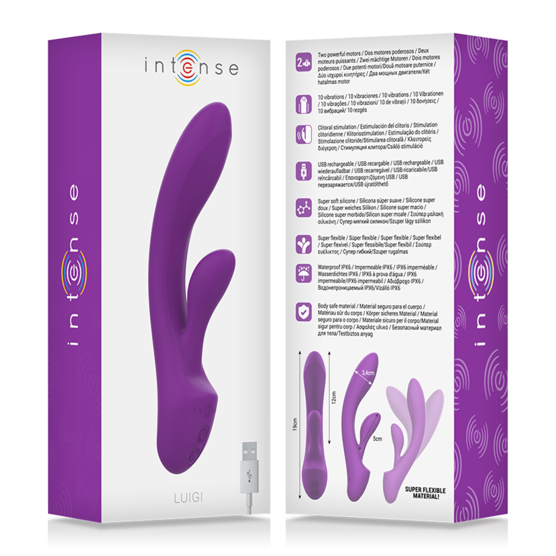 INTENSE - LUIGI RABBIT VIBRATEUR LIQUIDE SILICONE VIOLET - Sensualia
