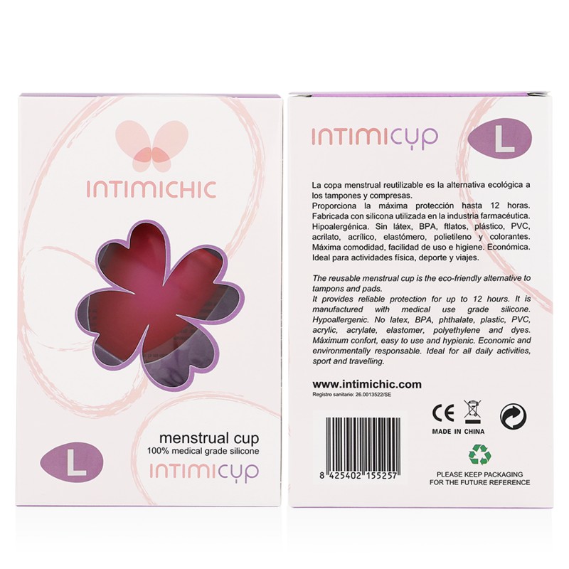 INTIMICHIC - COUPE MENSTRUELLE EN SILICONE MÉDICALE - TAILLE L - Sensualia