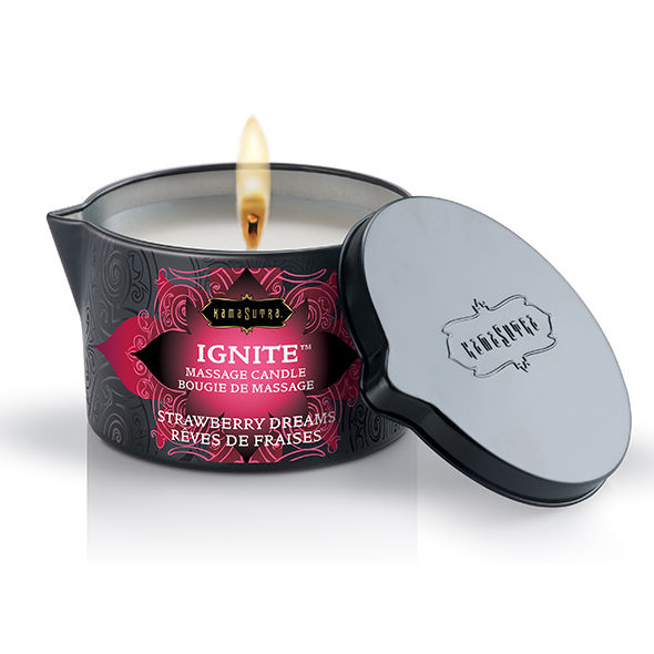 KAMASUTRA - BOUGIE DE MASSAGE FRAISE RÊVES 170 GR - Sensualia