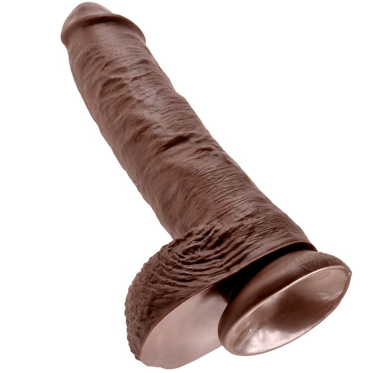 KING COCK - 10 GODE MARRON AVEC BOULES 25.4 CM - Sensualia