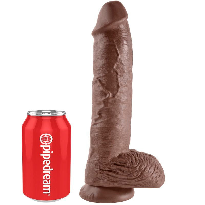 KING COCK - 10 GODE MARRON AVEC BOULES 25.4 CM - Sensualia