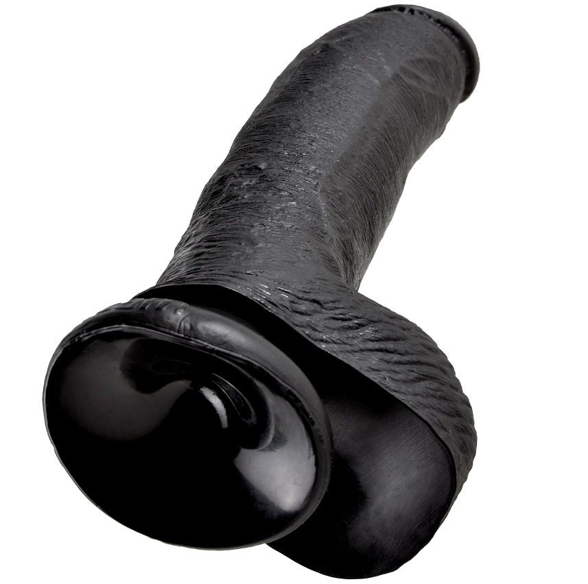 KING COCK - 9 GODE NOIR AVEC BOULES 22.9 CM - Sensualia