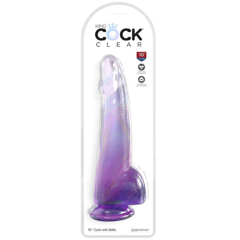 KING COCK - CLEAR GODE TESTICULES 19 CM VIOLET - Sensualia
