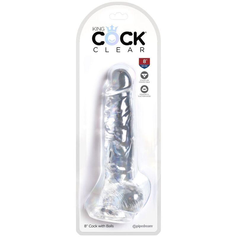 KING COCK - CLEAR PÉNIS RÉALISTE AVEC BOULES 16.5 CM TRANSPARENT - Sensualia