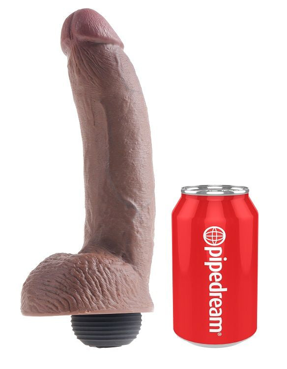 KING COCK - PÉNIS EJACULATEUR RÉALISTE MARRON 22.86 CM - Sensualia