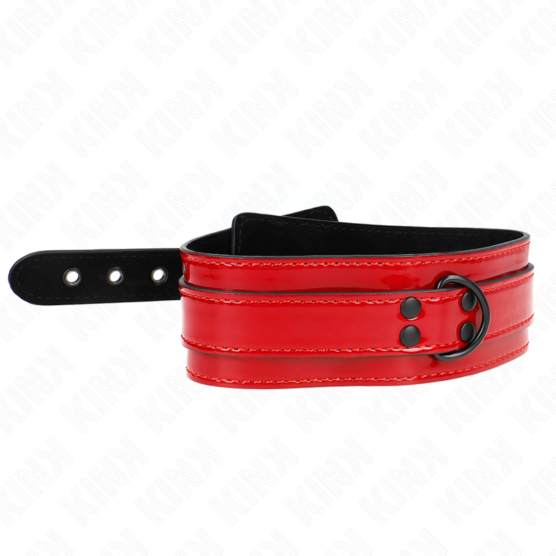 KINK - COLLIER AJUSTABLE ROUGE VIN 37,5-49,5 CM X 5 CM - Sensualia