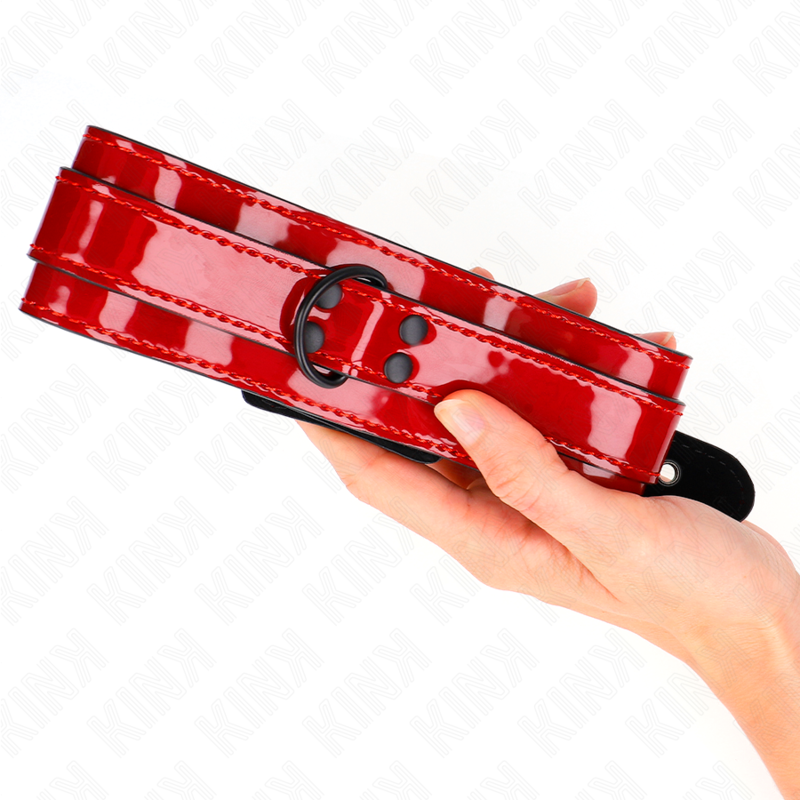 KINK - COLLIER AJUSTABLE ROUGE VIN 37,5-49,5 CM X 5 CM - Sensualia