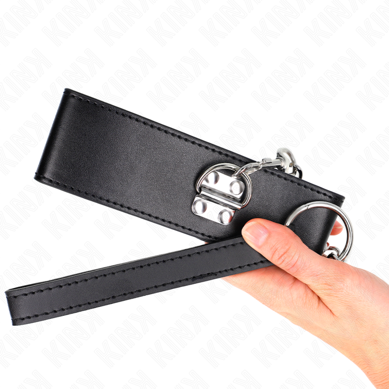 KINK - COLLIER AVEC CEINTURE 65 CM AVEC LARGE BRACELET NOIR AJUSTABLE 33,5-41 CM X 5 CM - Sensualia
