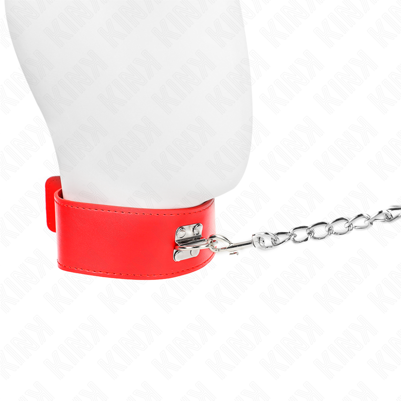 KINK - COLLIER AVEC CEINTURE 65 CM AVEC LARGE BRACELET ROUGE AJUSTABLE 33,5-41 CM X 5 CM - Sensualia