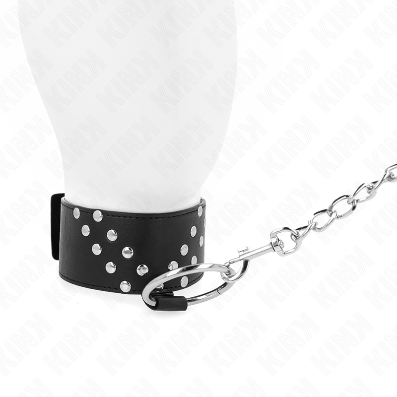 KINK - COLLIER AVEC CEINTURE 65 CM AVEC RIVET V RÉGLABLE 36-43 CM X 5 CM - Sensualia
