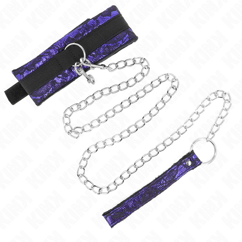 KINK - COLLIER COURT EN DENTELLE DE VELOURS AVEC CEINTURE 105 CM AVEC GARNITURE EN NYLON 44 X 5,5 CM - Sensualia