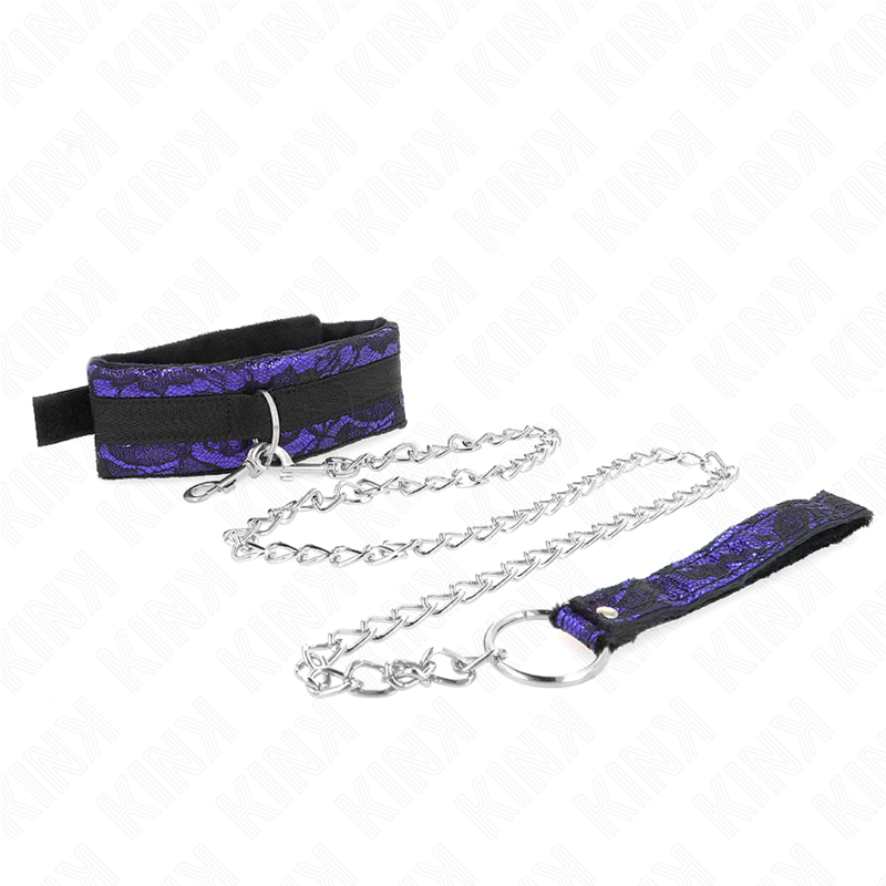 KINK - COLLIER COURT EN DENTELLE DE VELOURS AVEC CEINTURE 105 CM AVEC GARNITURE EN NYLON 44 X 5,5 CM - Sensualia