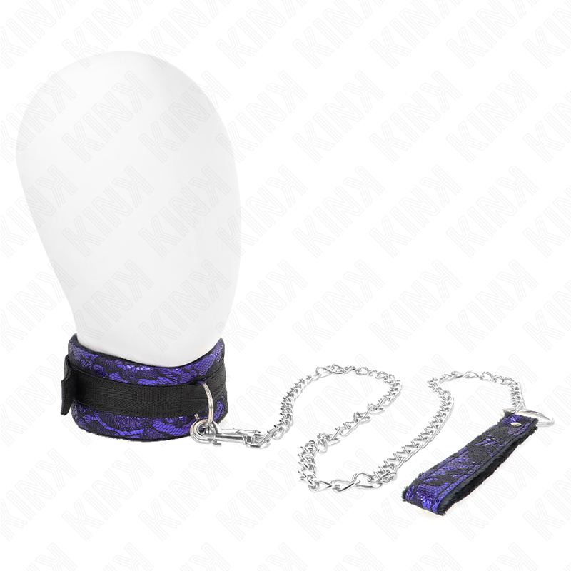 KINK - COLLIER COURT EN DENTELLE DE VELOURS AVEC CEINTURE 105 CM AVEC GARNITURE EN NYLON 44 X 5,5 CM - Sensualia