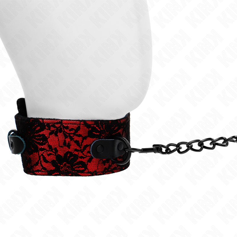 KINK - COLLIER DENTELLE AVEC CEINTURE AVEC CEINTURE EN CUIR VRAI 105 CM / 44 X 5,5 CM - Sensualia