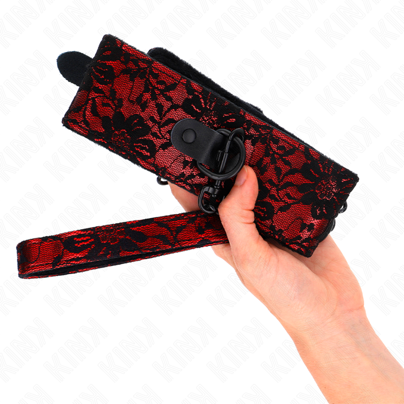 KINK - COLLIER DENTELLE AVEC CEINTURE AVEC CEINTURE EN CUIR VRAI 105 CM / 44 X 5,5 CM - Sensualia