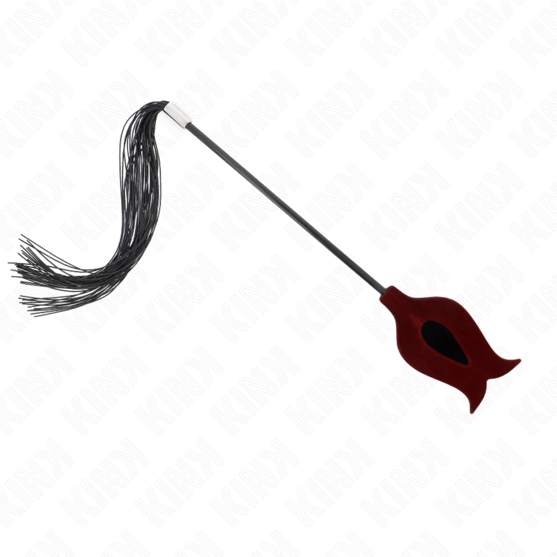 KINK - Fouet à pompon en silicone forme rose 45 cm - Sensualia