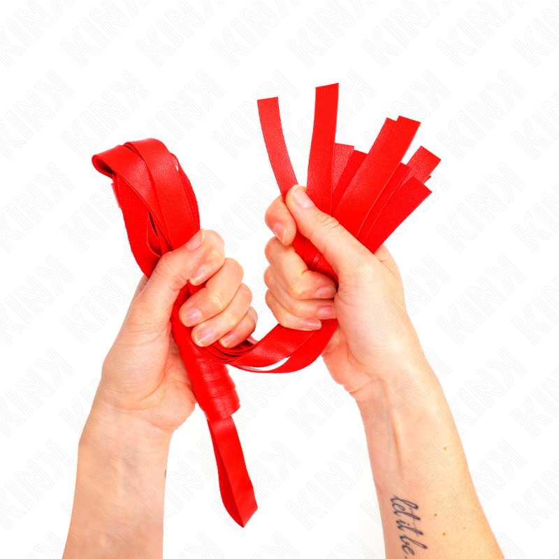 KINK - Fouet à queue large rouge 48,5 CM - Sensualia