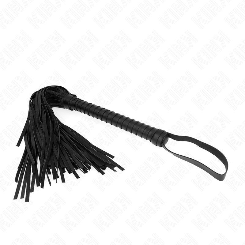 KINK - FOUET AVEC MANCHE TEXTURÉ NOIR 48,5 CM - Sensualia