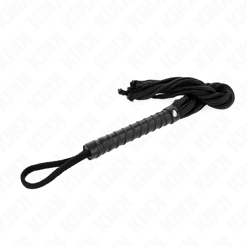 KINK - FOUET CORDE NOIRE 56 CM - Sensualia