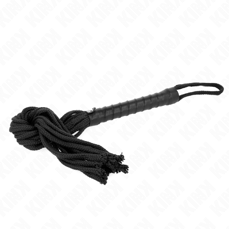 KINK - FOUET CORDE NOIRE 56 CM - Sensualia