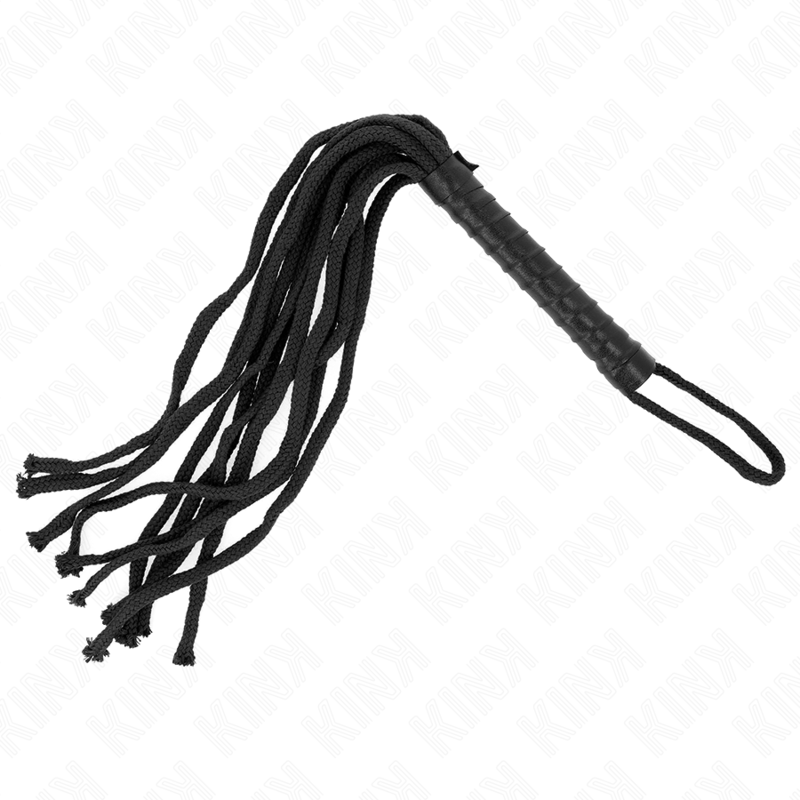 KINK - FOUET CORDE NOIRE 56 CM - Sensualia