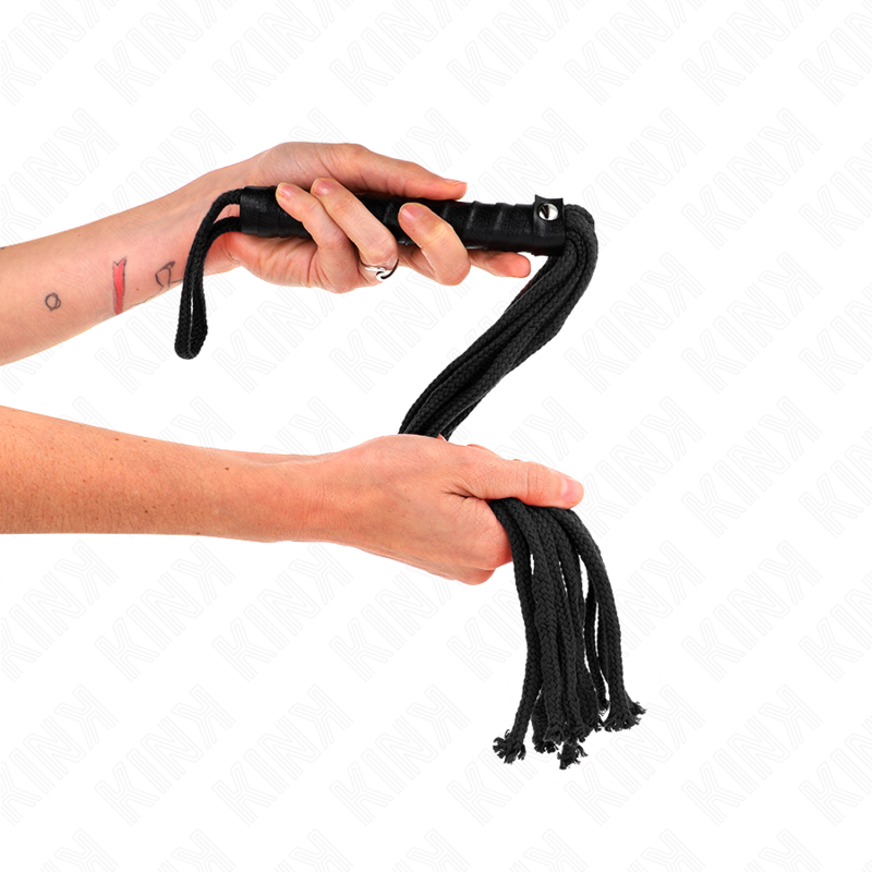 KINK - FOUET CORDE NOIRE 56 CM - Sensualia