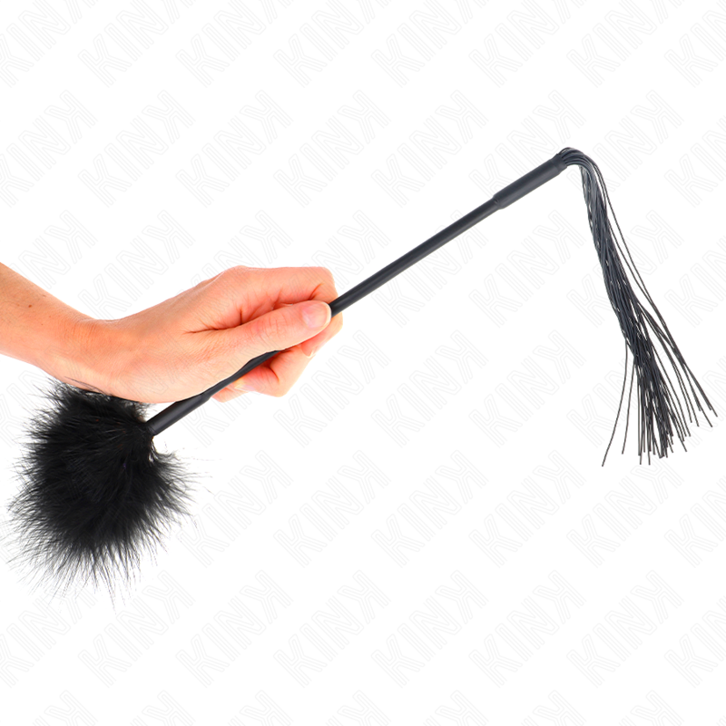 KINK - Fouet en silicone avec plumes pour chatouiller 47 cm - Sensualia