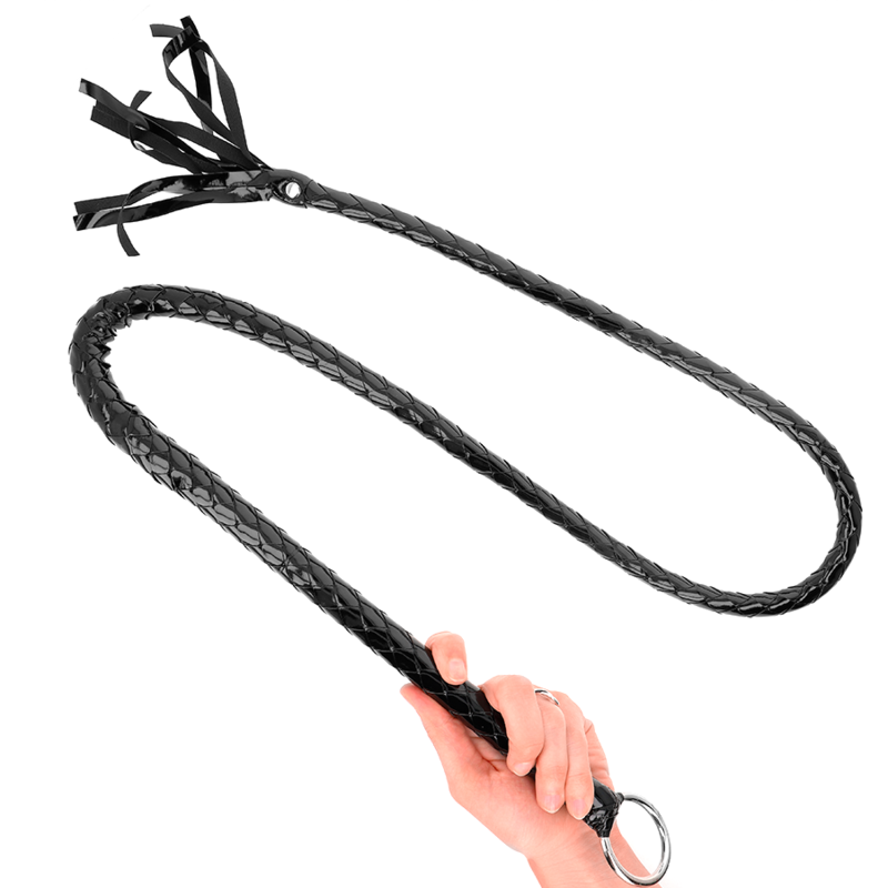 KINK - FOUET LONG EN PVC BRILLANT 138 CM - Sensualia