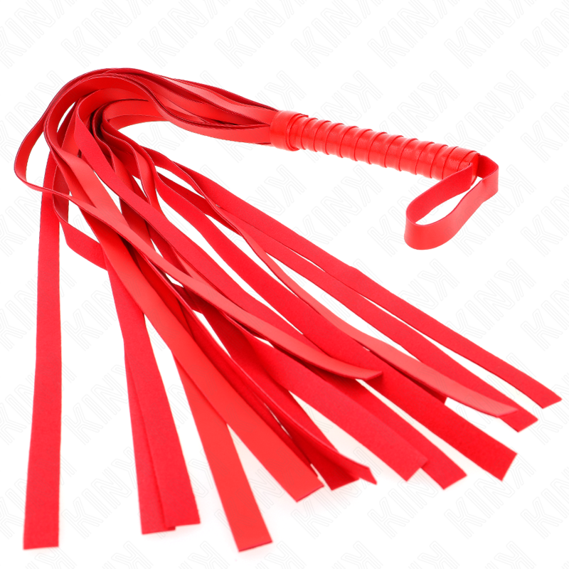 KINK - FOUET ROUGE MANCHE COURT LONG QUEUE 70 CM - Sensualia