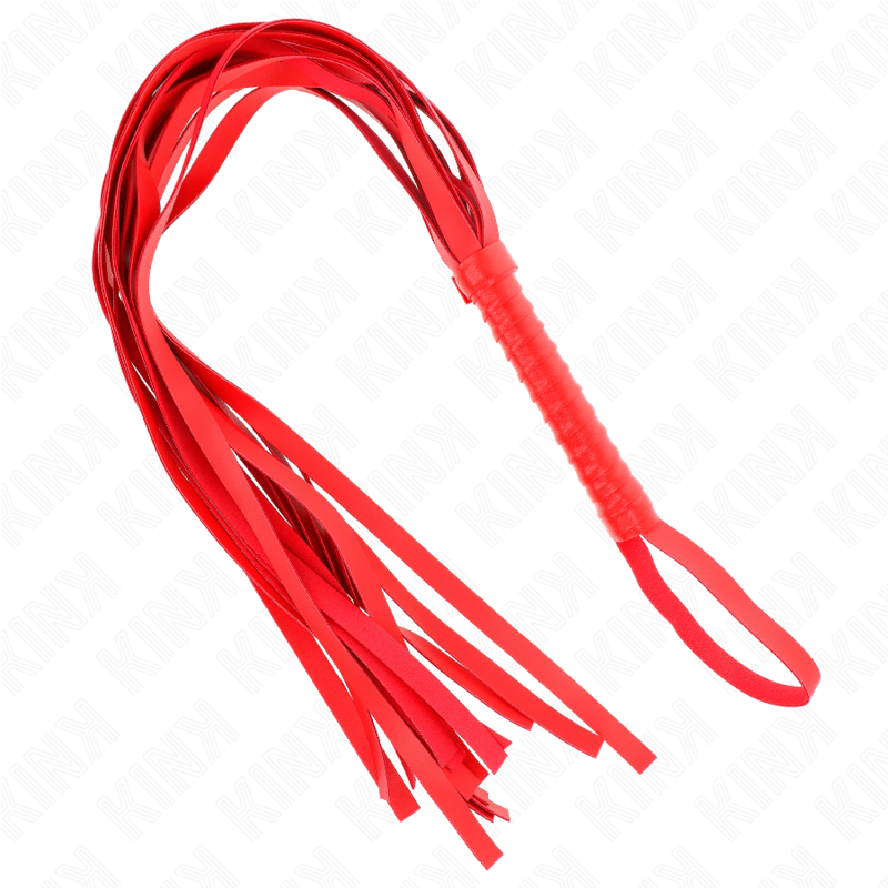 KINK - FOUET ROUGE MANCHE COURT LONG QUEUE 70 CM - Sensualia