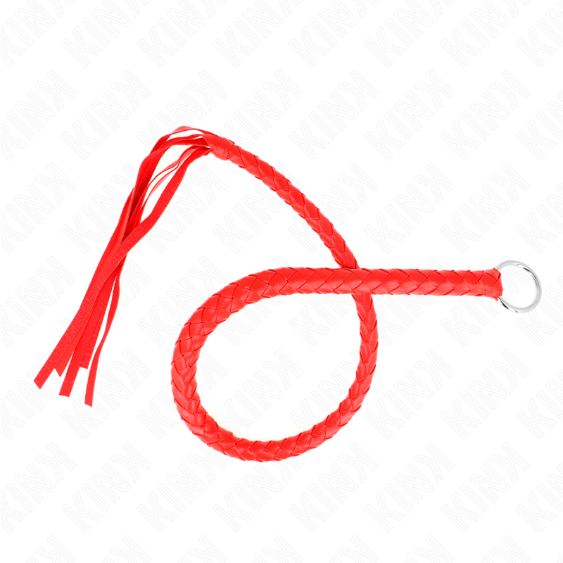KINK - FOUET SERPENT AVEC ANNEAU ROUGE 65 CM - Sensualia