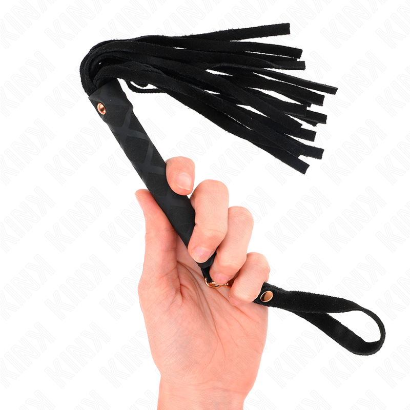 KINK - MINI FOUET DAIM NOIR 30 CM - Sensualia