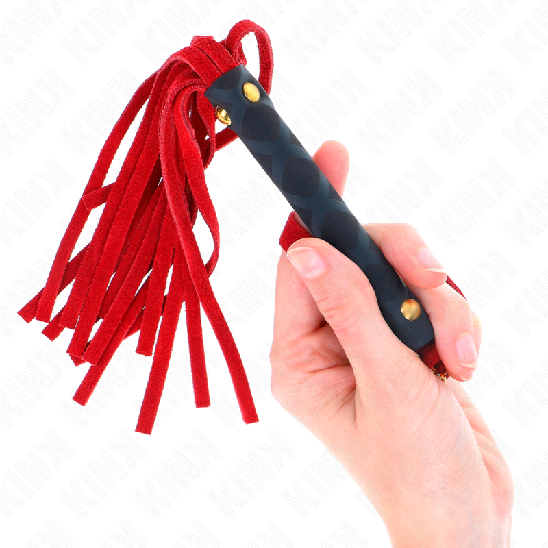 KINK - MINI FOUET DAIM ROUGE 30 CM - Sensualia