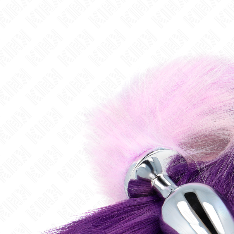 KINK - PLUG ANAL TAILLE L 10 X 4 CM AVEC QUEUE SYNTHÉTIQUE 40 CM VIOLET - Sensualia