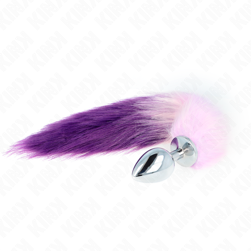 KINK - PLUG ANAL TAILLE L 10 X 4 CM AVEC QUEUE SYNTHÉTIQUE 40 CM VIOLET - Sensualia