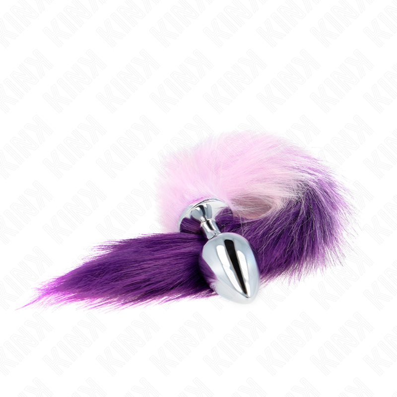KINK - PLUG ANAL TAILLE L 10 X 4 CM AVEC QUEUE SYNTHÉTIQUE 40 CM VIOLET - Sensualia